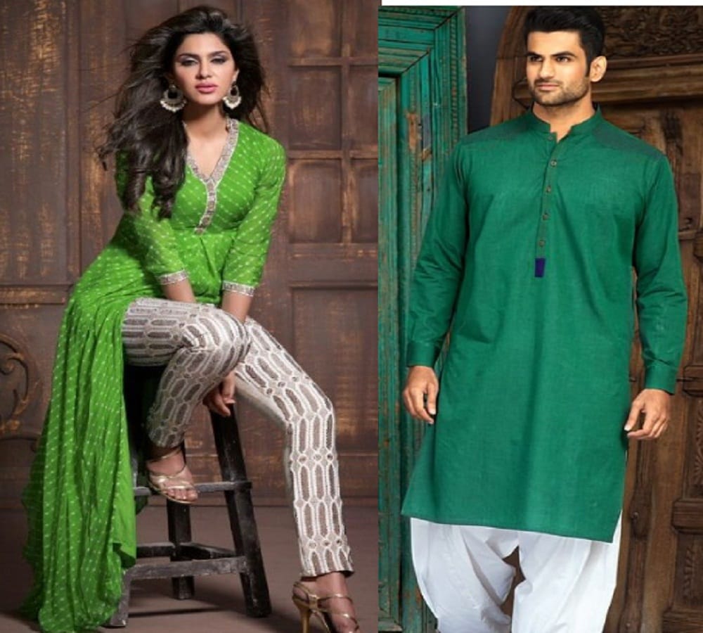 try these green color outfits on the second day of Navratri 