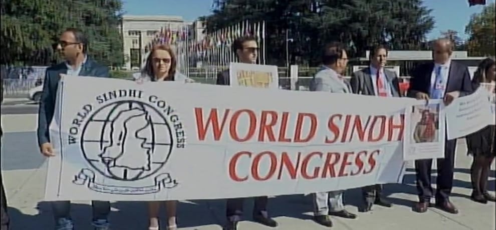 Activists from Balochistan & Sindh protested outside UN office in Geneva