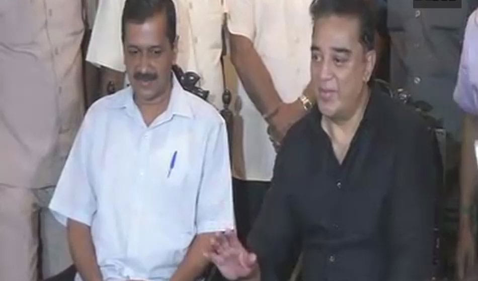 Delhi CM Arvind Kejriwal received by Kamal Haasan's daughter Akshara Haasan in Chennai.