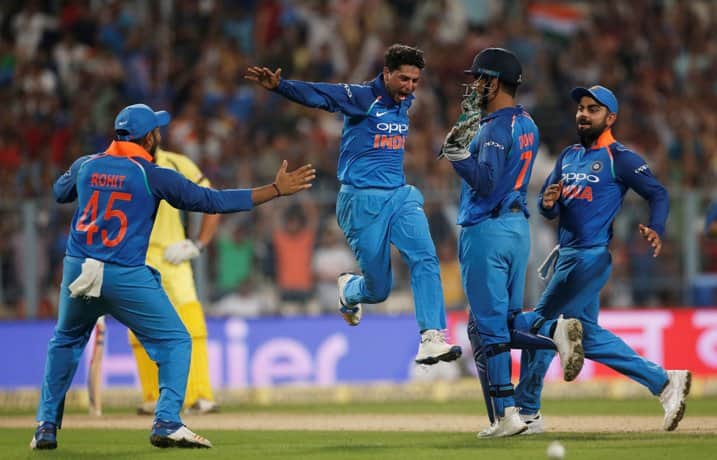 India vs Australia kolkata ODI: kuldeep yadav become first indian Spinner to claim hat-tric 