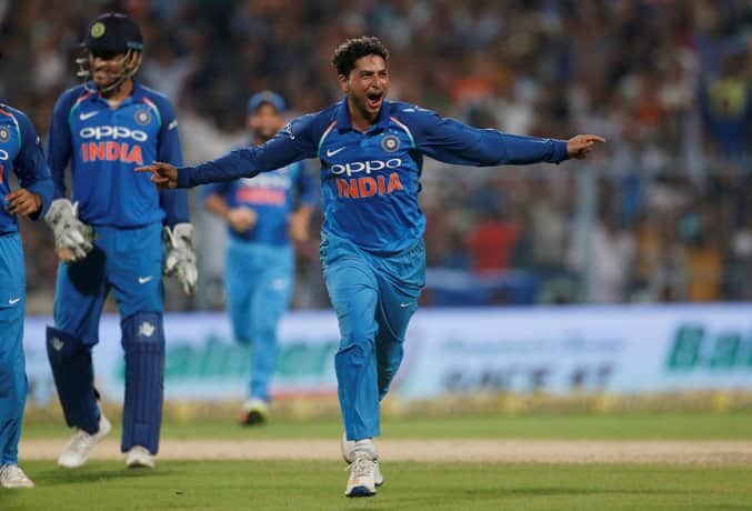 India vs Australia kolkata ODI: kuldeep yadav become first indian Spinner to claim hat-tric 