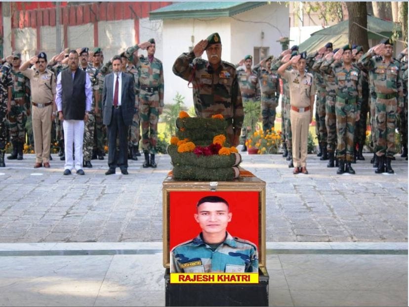Tribute to martyr jawan in Srinagar
