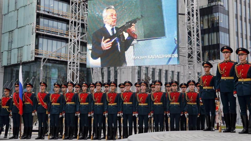 Russia: A Statue of Mikhail Kalashnikov inventor of most lethal weapon AK-47, see photos
