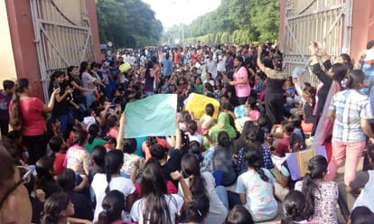 BHU girls protest for molestation