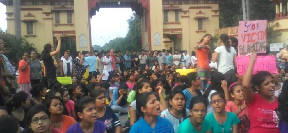 BHU girls protest for molestation