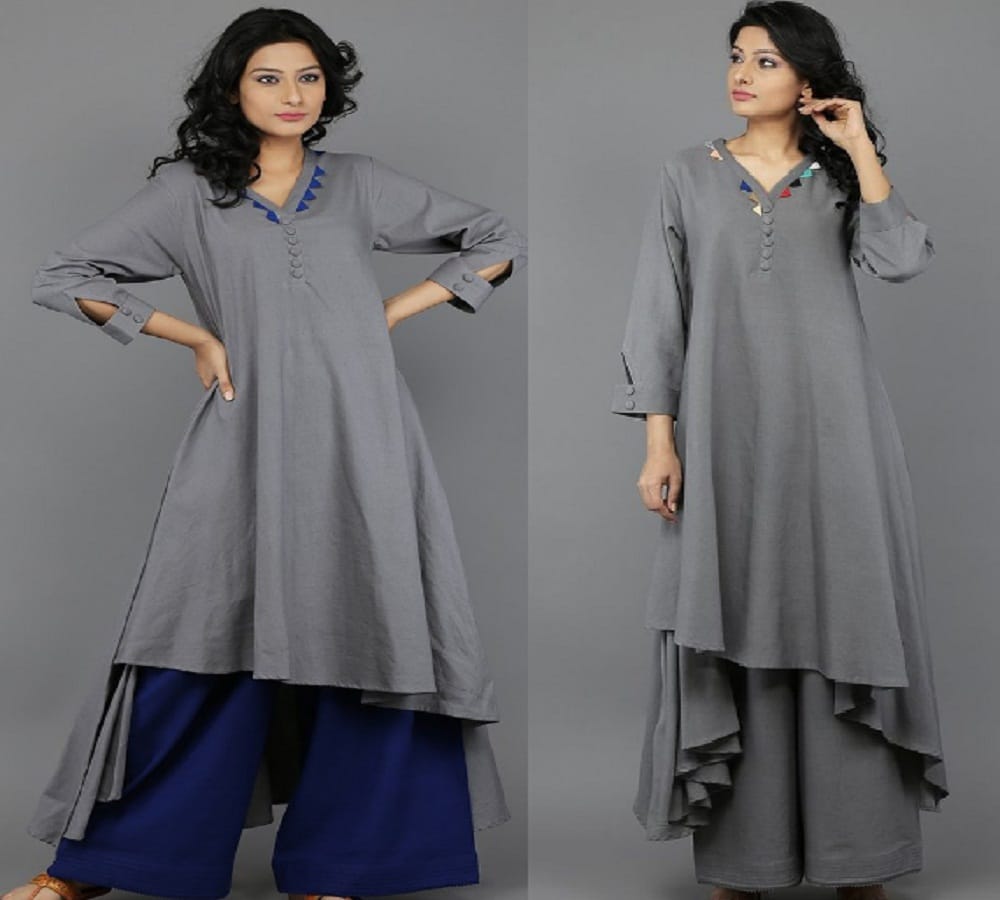 try these grey color outfits on the third day of Navratri 