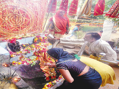 Devotees to be seen in the Brahmaric form of Mother Ambe