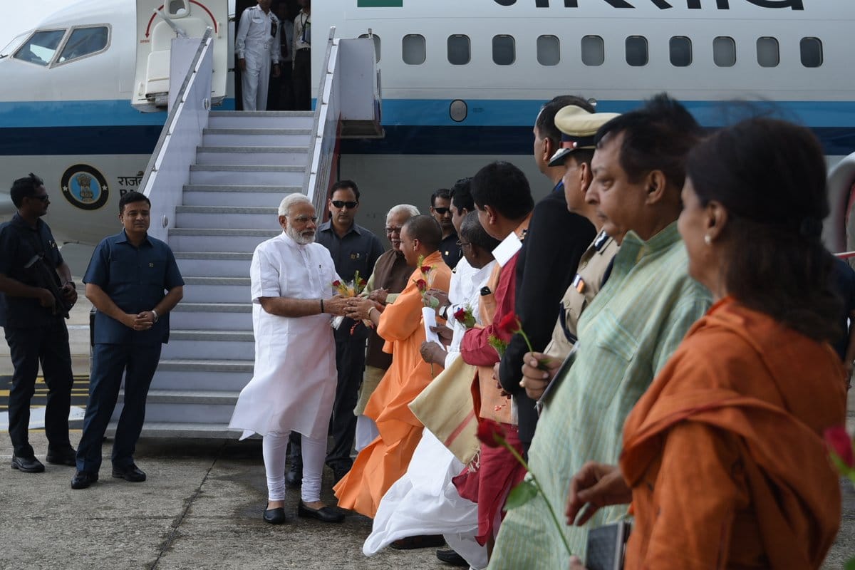 prime minister modi reach varanasi for two days visit