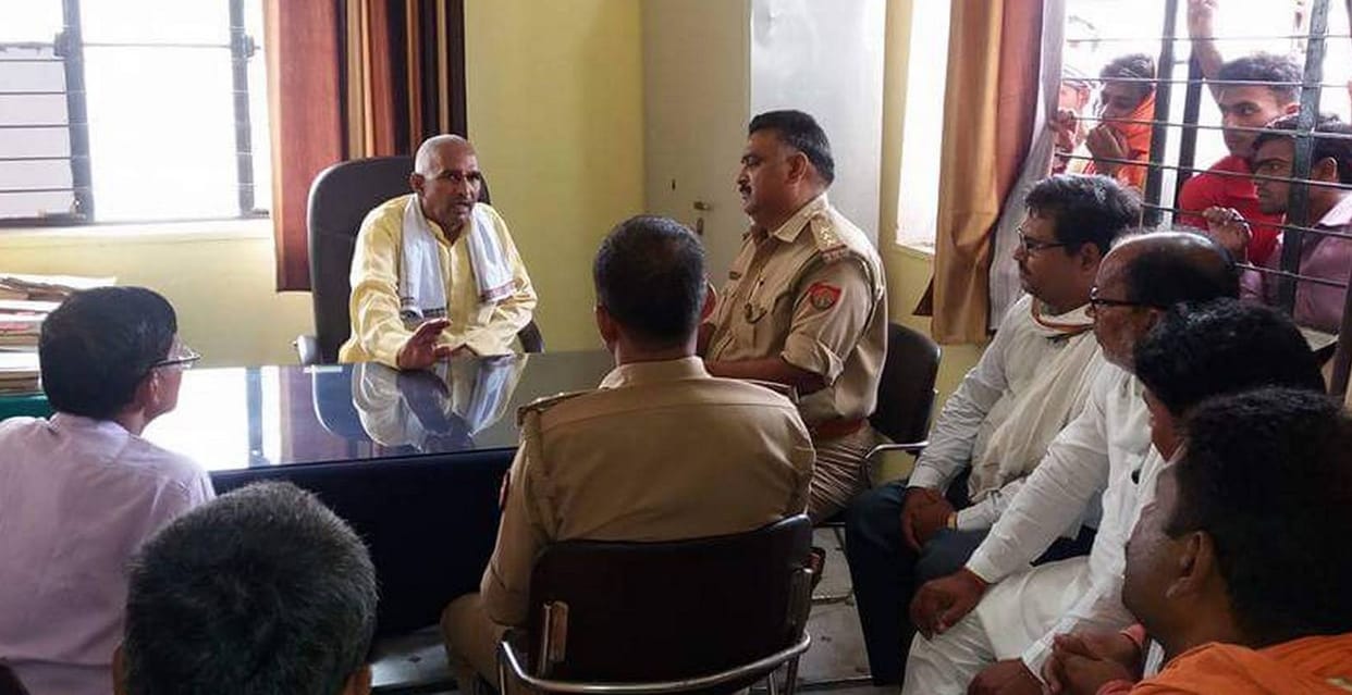 Ballia BJP MLA sit on inspector chair in police station