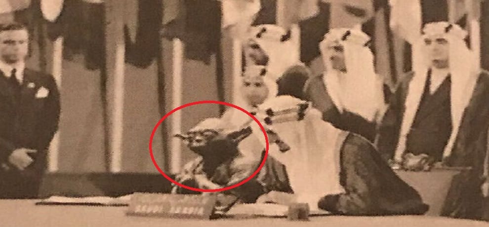 Saudi Arabia Textbook Star Wars Character With King Faisal photo by Abdullah al-Shehri