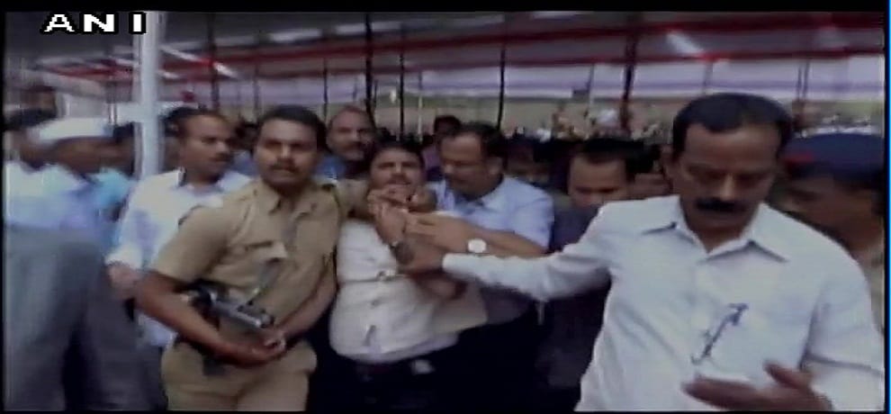 Man tried to throw black powder on Maharashtra Education Minister Satara