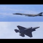 US Air Force Lancer bombers fly over North Korean border
