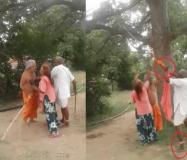 Baba beat elderly in front of his wife