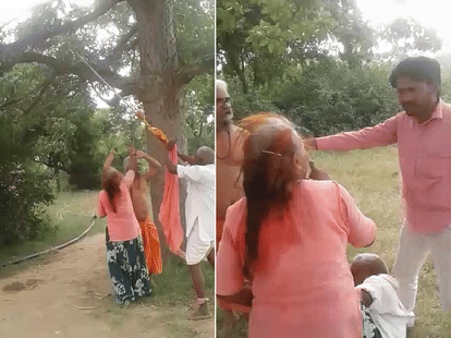 Baba beat elderly in front of his wife