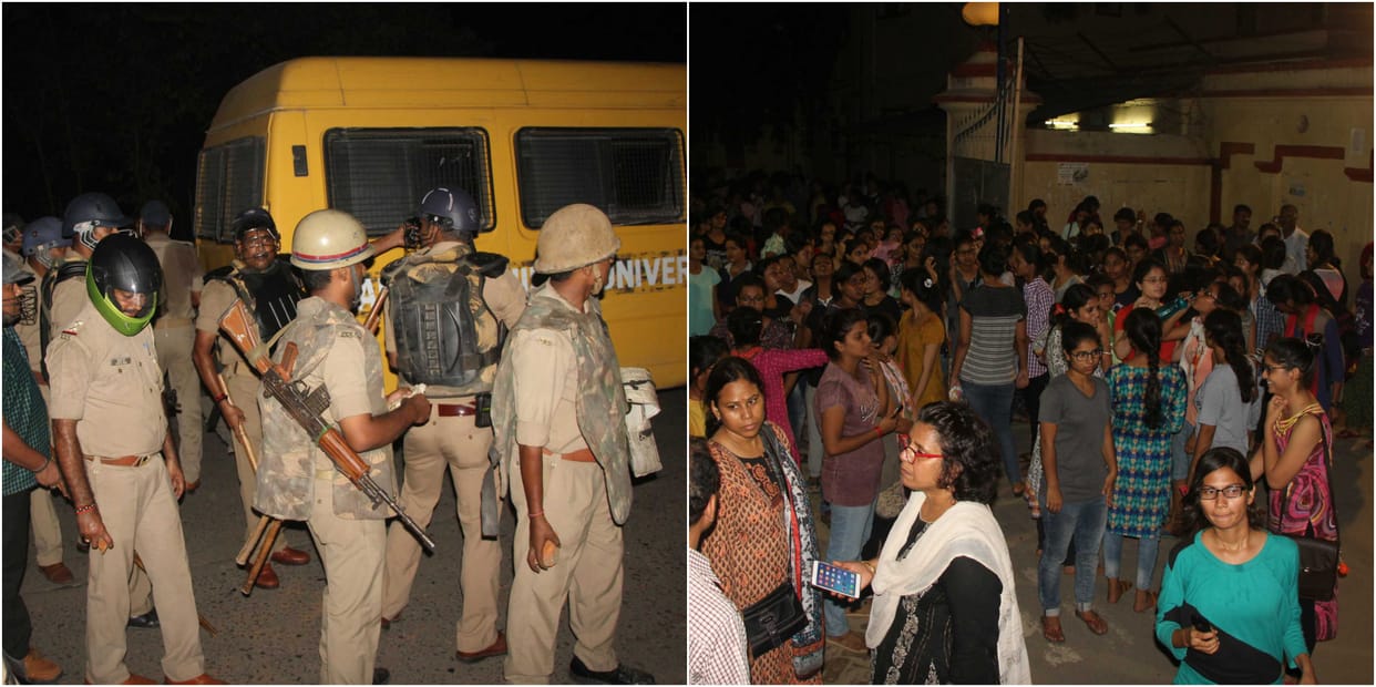 BHU student movement police lathi charge late night