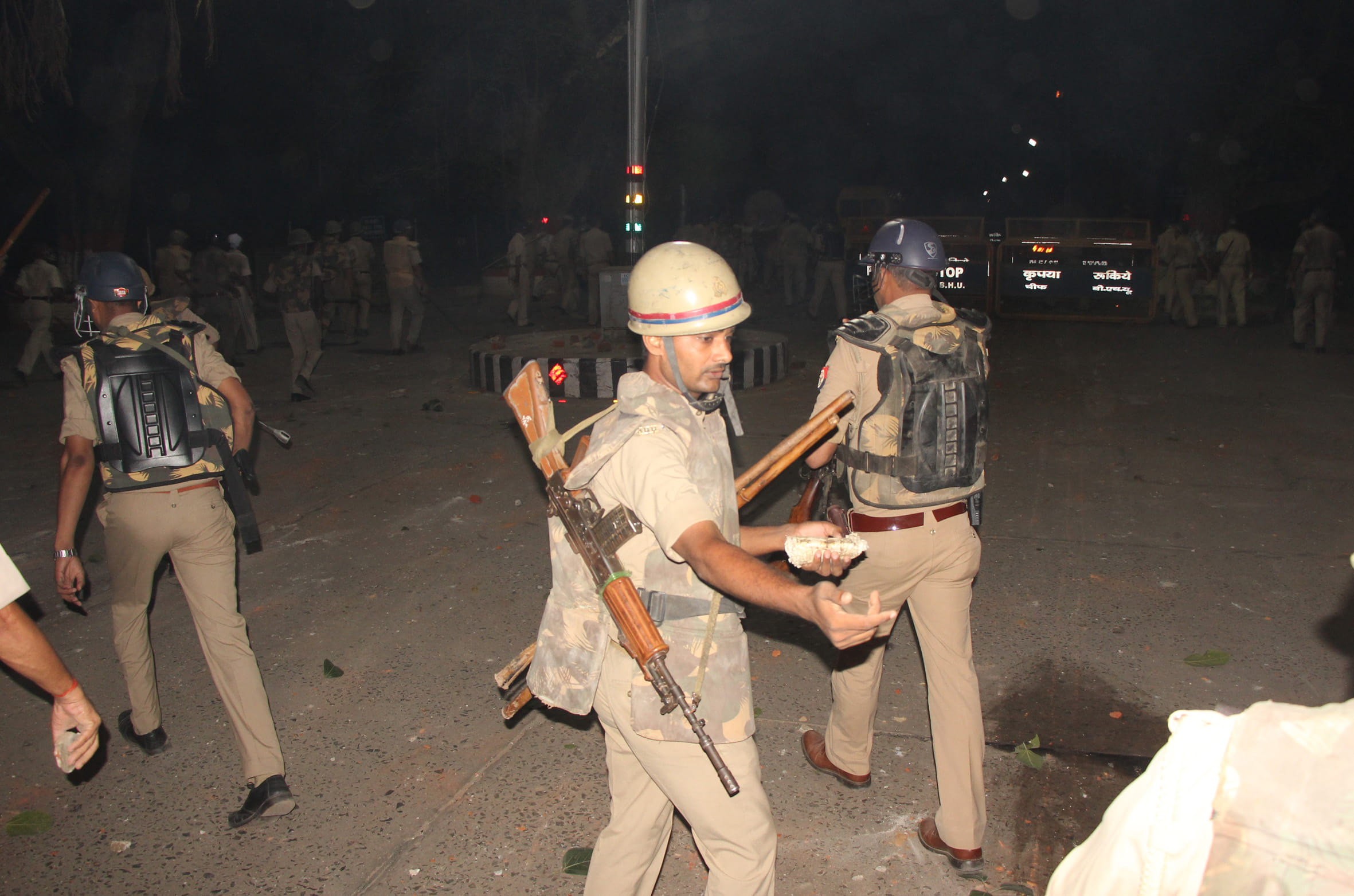 BHU student movement police lathi charge late night