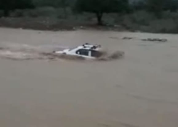 Car swept in heavy flow of river in haridwar