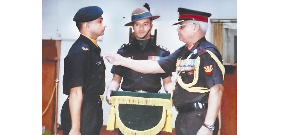 rakesh honoured with indian army sena medal