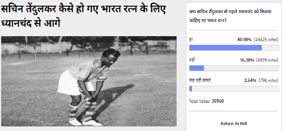 Prior to Sachin Tendulkar, Dhyan Chand should have got Bharat Ratna