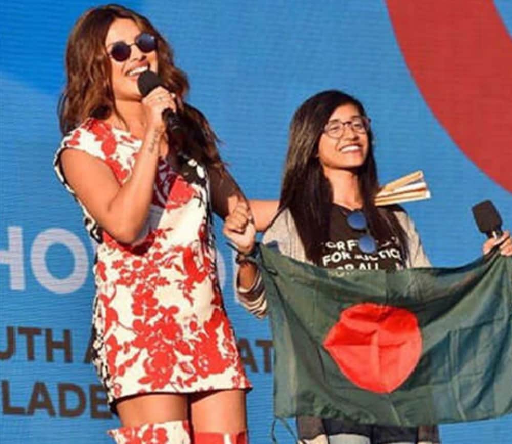 Priyanka Chopra hosted the Global Citizen Festival wearing a floral dress and matching boots 