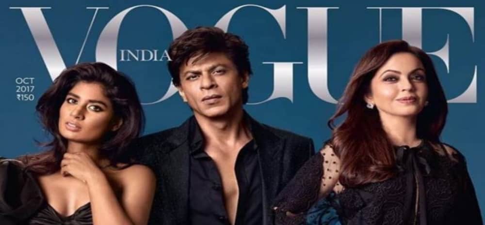 Indian women cricket captain Mitali Raj on Magazine cover page with Shakrukh Khan and Nita Ambani