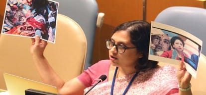 Paulomi Tripathi who thrashed Pakistan in UN