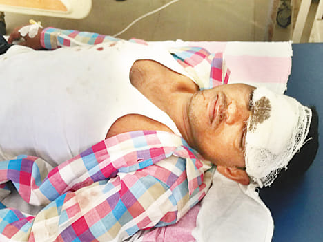 Bike-rider, baby children survived by dividers