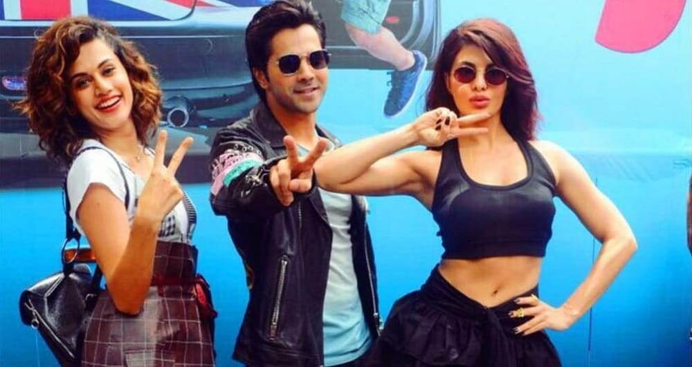 Bollywood actor Varun Dhawan trying to copy Jacqueline Fernandez Yogini pose 