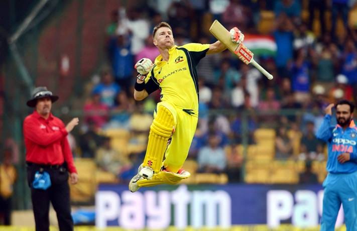 David Warner becomes the first Australian to score a century in his 100th ODI 