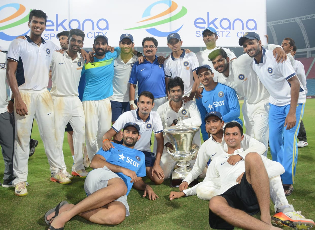 India red wins duleep trophy.