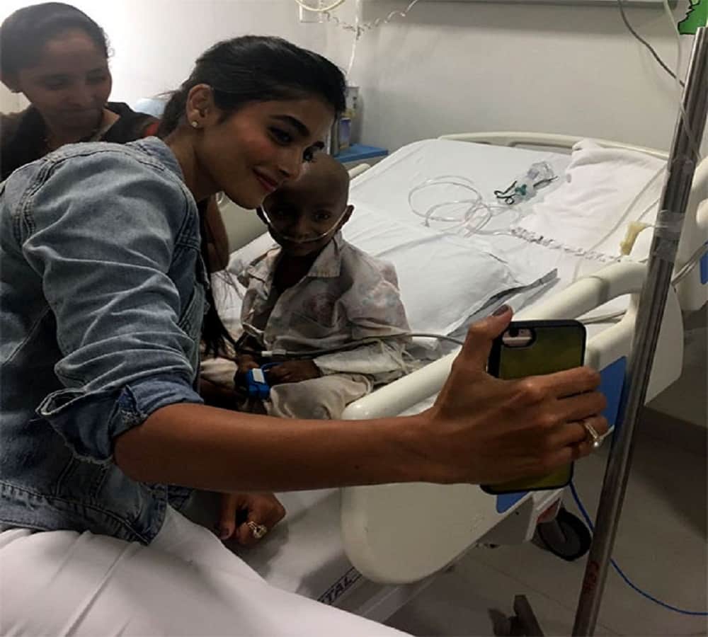 Pooja Hegde spends time with children suffering from cancer