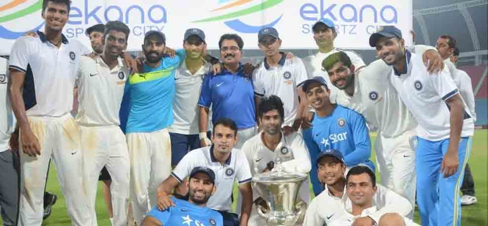 india red becomes duleep trophy champion beating india blue by 163 runs