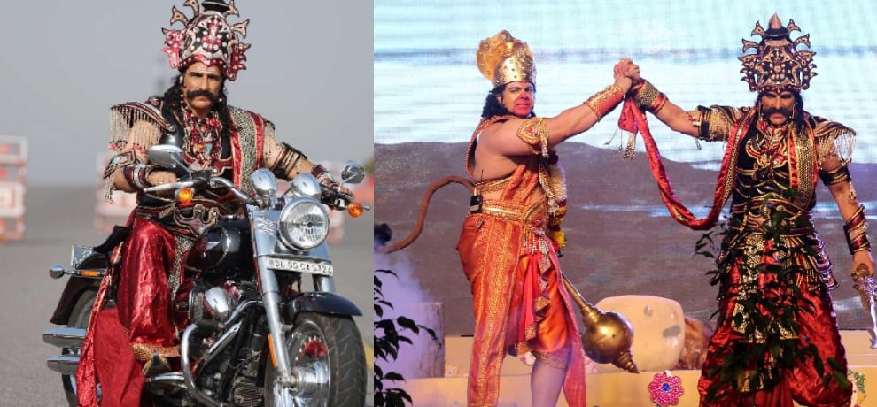 actor mukesh rishi playing rawan in delhi ramleela challaned by traffic police for breaking law
