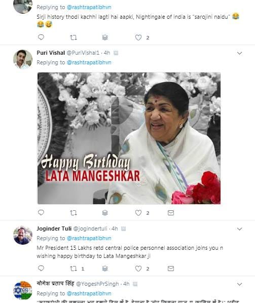 President congratulations on birthday of Lata Mangeshkar on social media