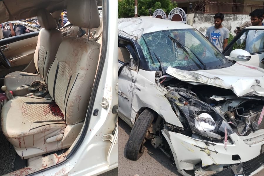 Accident in aliganj in Lucknow.