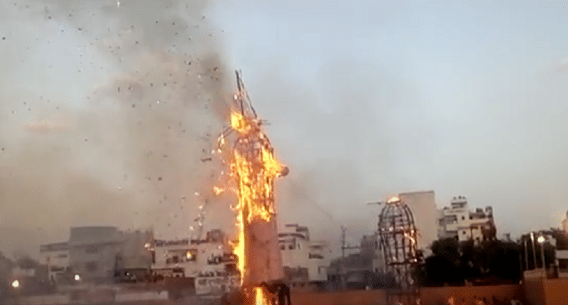 ravan dahan in rajasthan on dussehra 