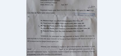hp higher education department issued notice to 5 teacher