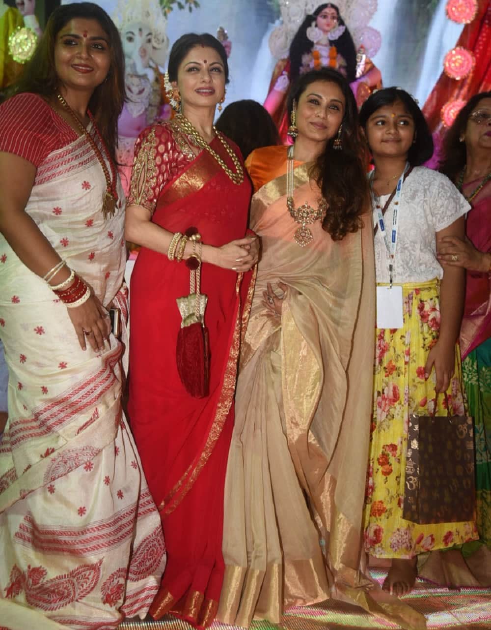 kajol and rani mukerjee in saree visited durga pandaal on the eve of ram navmi see adorable pics