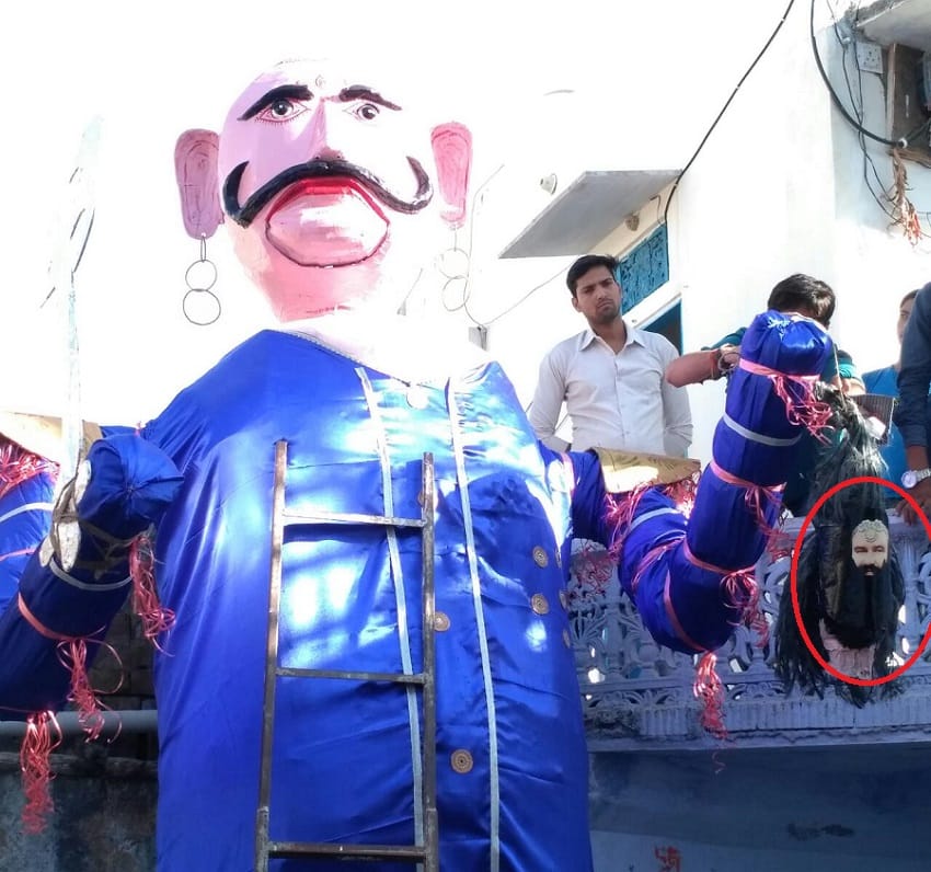 Ram Rahim is also associated with Ravan's effigy at Dussehra