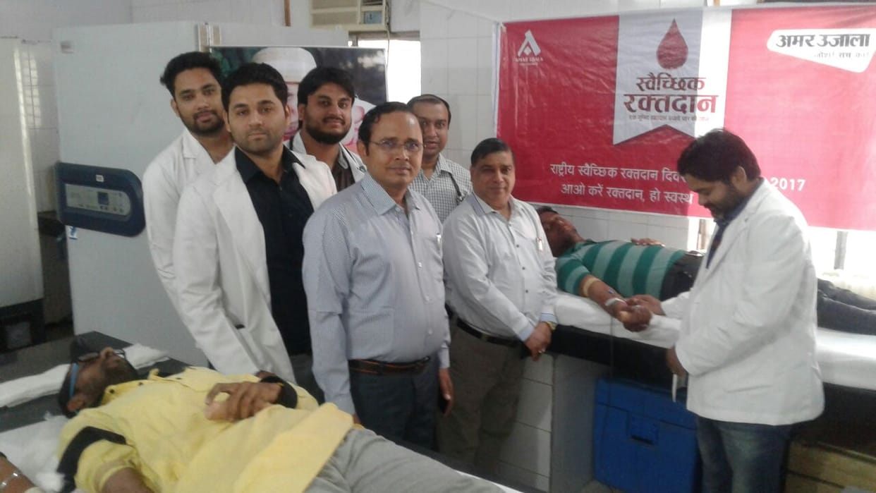Blood Donation Camp in the Meerut today on behalf of Amar Ujala Foundation