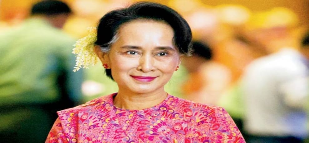 Suu Kyi portrait taken from Oxford college