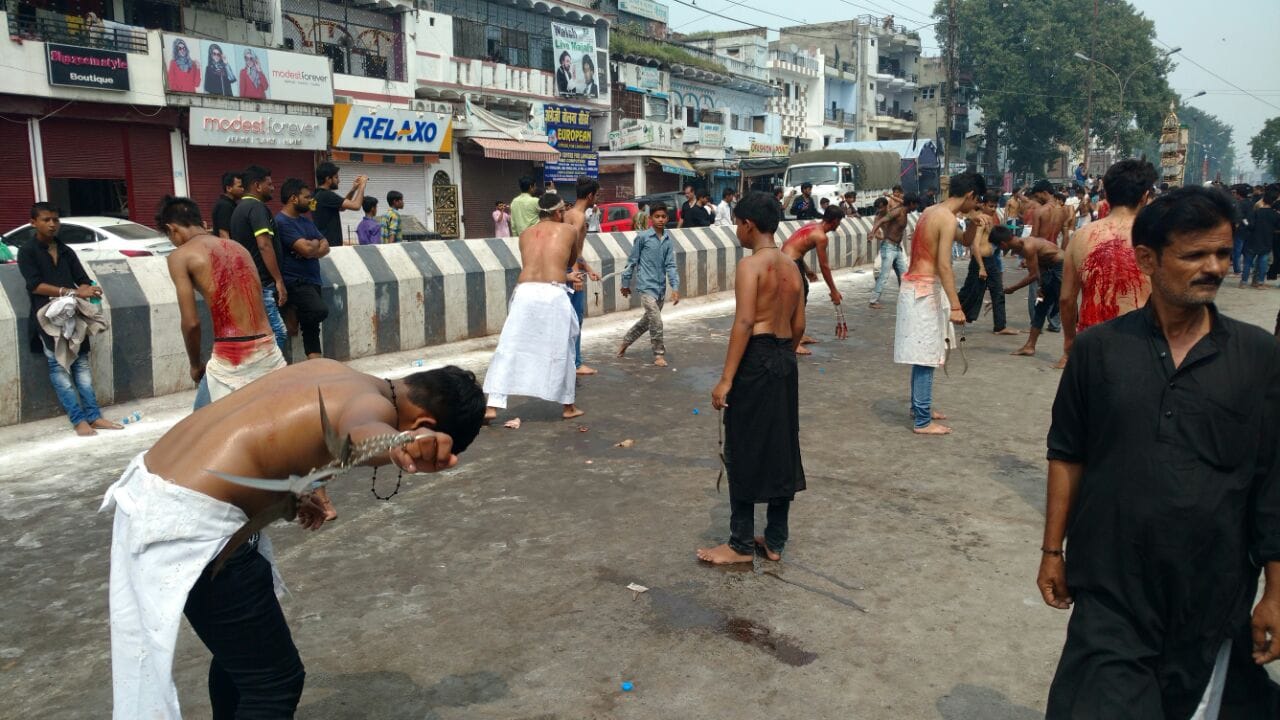 muharram procession in lucknow in Uttar Pradesh.