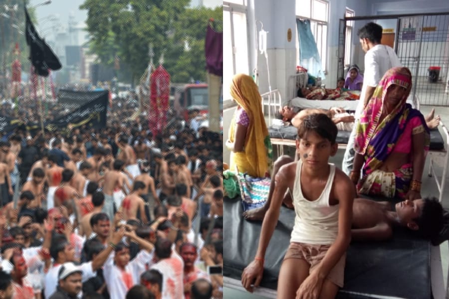  fire and current in muharram procession in sitapur.