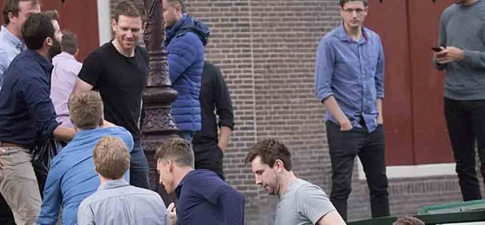 jos buttler and company fools around with sex toy in amsterdam