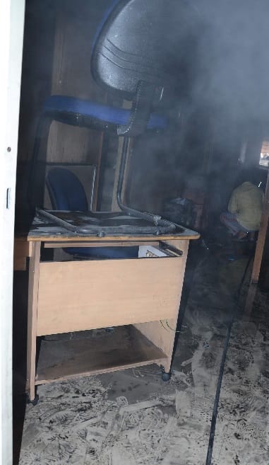 Fire in allahabad bank dehradun ghantaghar
