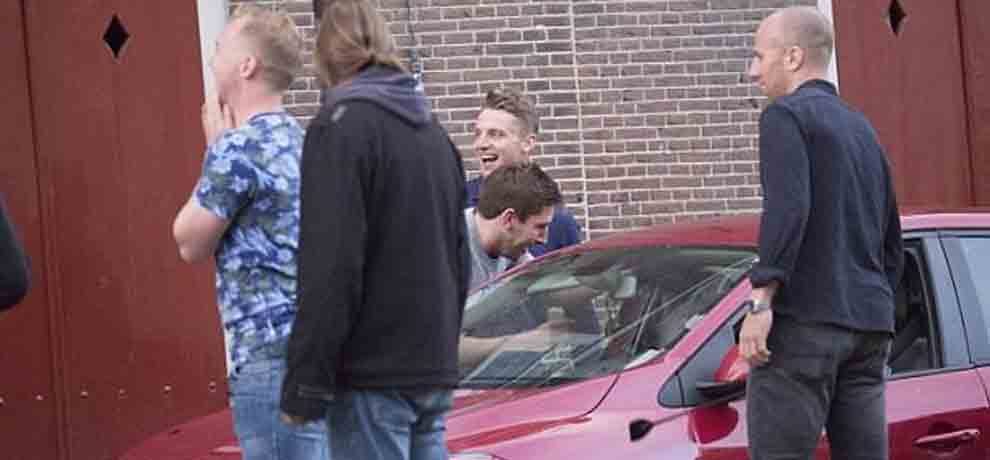 jos buttler and company fools around with sex toy in amsterdam