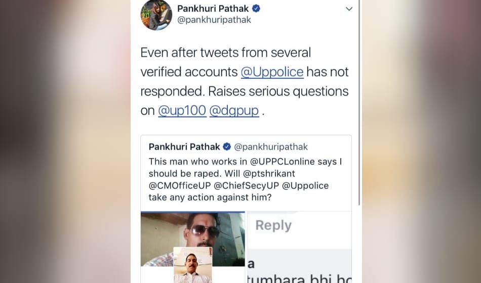 samajwadi party spokesperson pankhudi pathak shares photo of culprit who gave her rape threats on fb