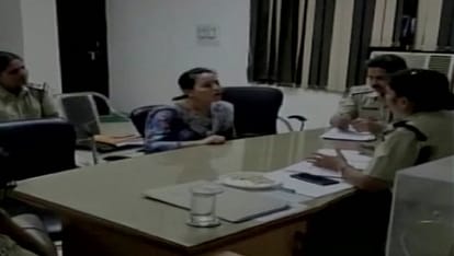 Honeypreet Insan gets interrogated by policewomen after arrest in police station