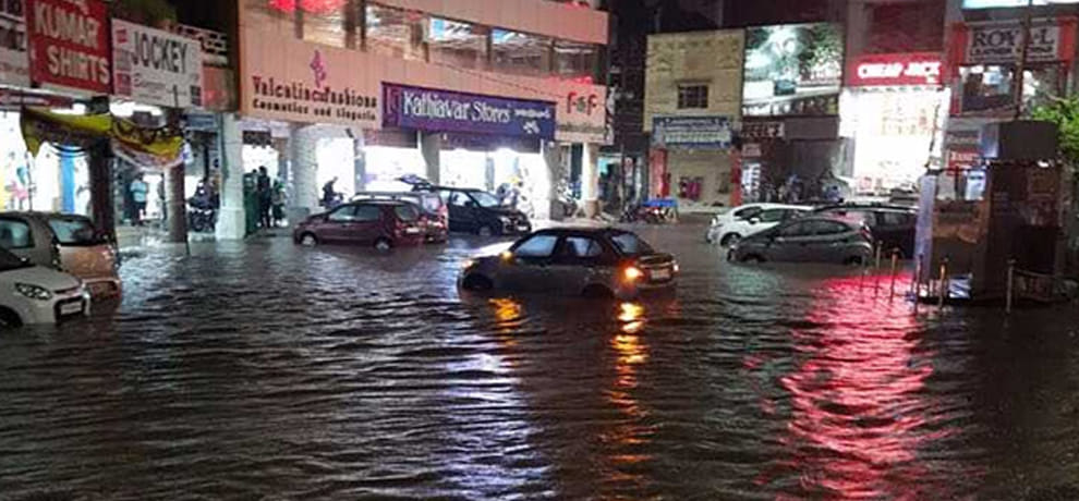 Five hours of heavy rain paralysed Hyderabad breaks record and killed three