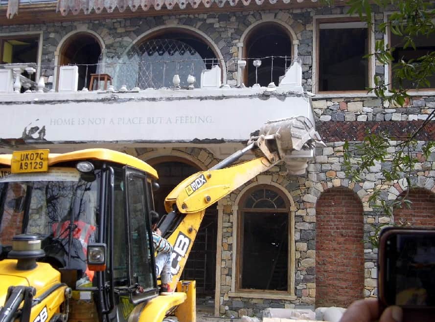 jcb fail to destroy sachin dahlia bank house in mussoorie